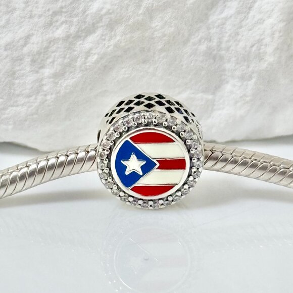 Pandora Jewelry - Pandora Puerto Rico Flag Bead Charm S925 Silver Charm